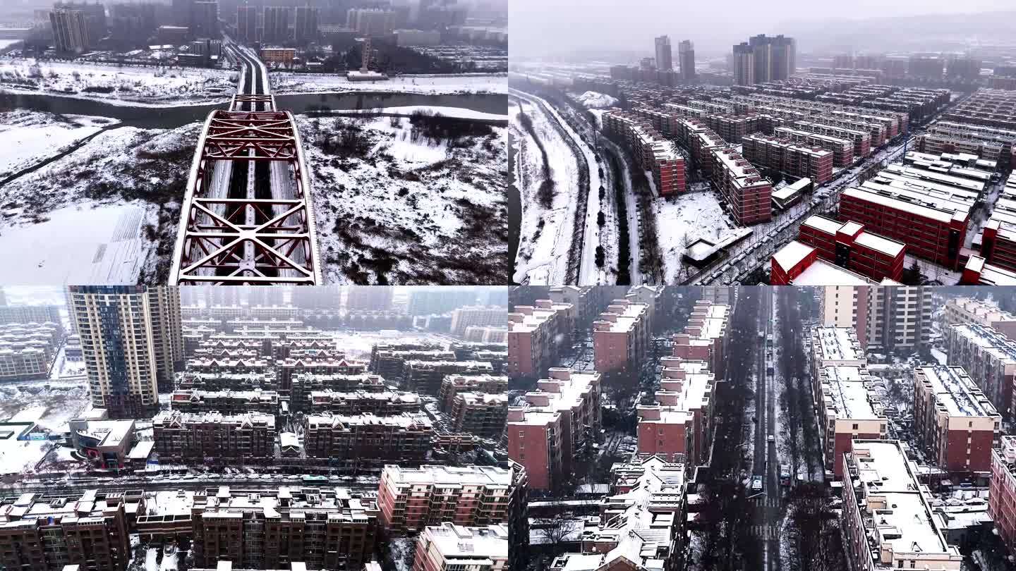 宝鸡城市雪景