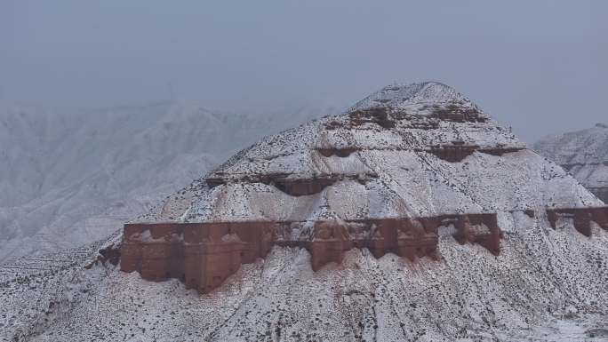 海东 乐都 乐都航拍 雪景 裙子山