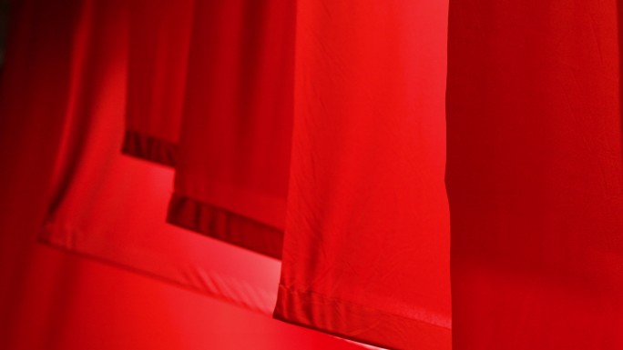 红色旗帜红布中国红喜庆中式婚礼