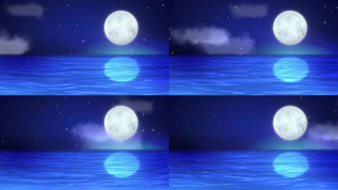平静海面月亮