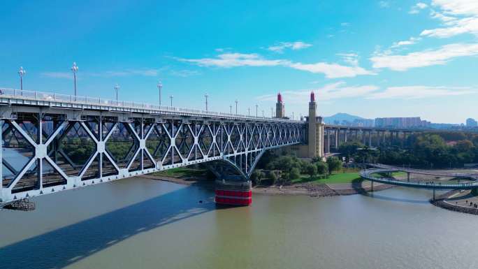 江苏南京长江大桥航拍
