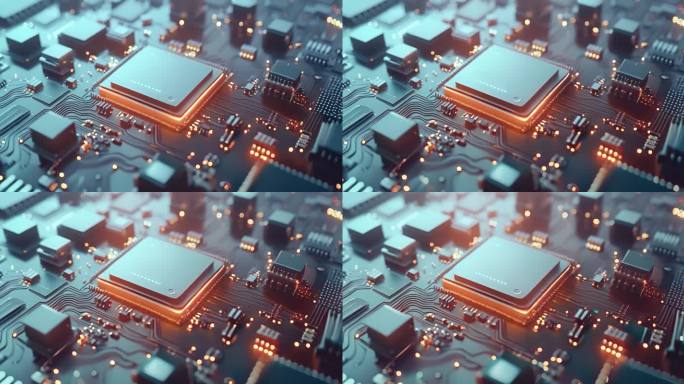 芯片处理器CPU微观特写人工智能