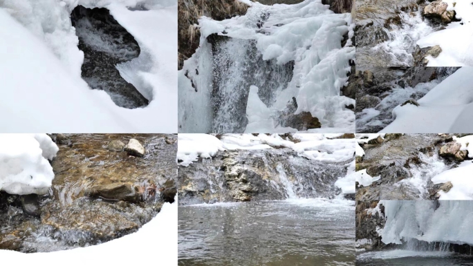 河流冰融化 冰瀑布融化