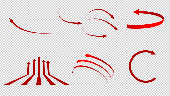 13组红色自定义箭头上升动画AE模板