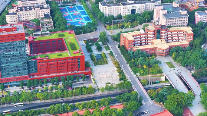 湖南工商大学航拍校园风景风光学校大学