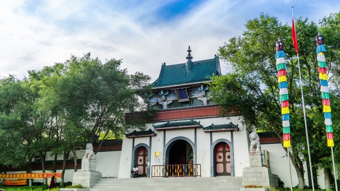 查干湖妙音寺大门延时