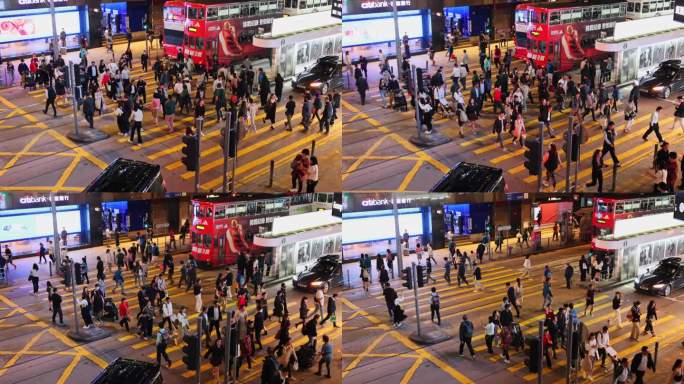 香港街景人流