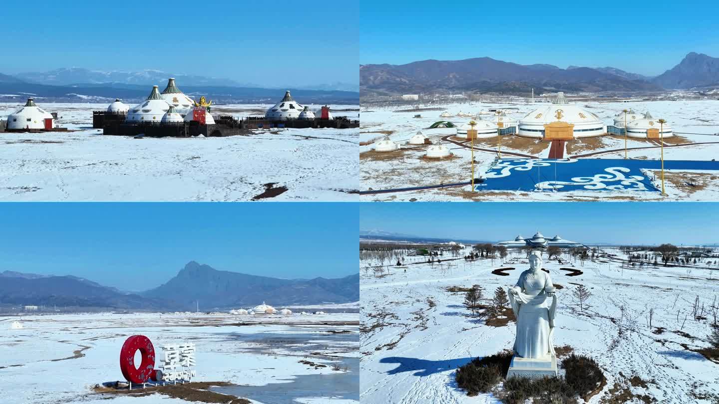 内蒙古呼和浩特草原雪景