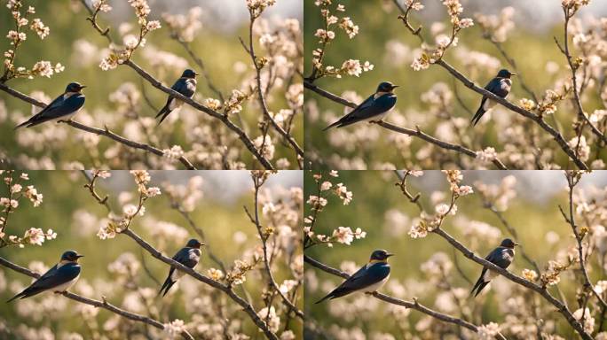 春天的燕子小鸟