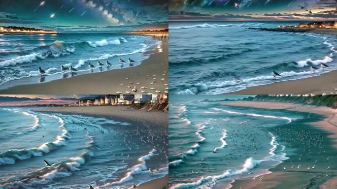 AI演绎海边唯美风景 沙滩唯美风景