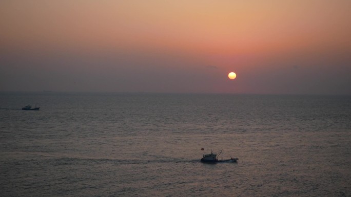 海船 日出 太阳 大海