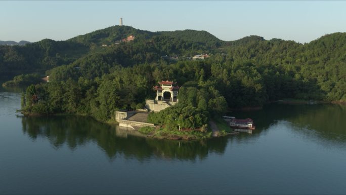 仁寿黑龙滩湖景航拍