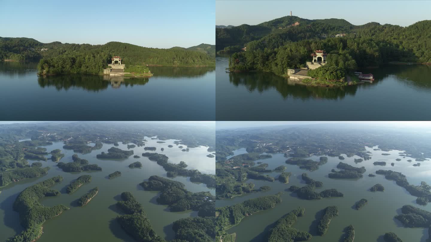 仁寿黑龙滩湖景航拍