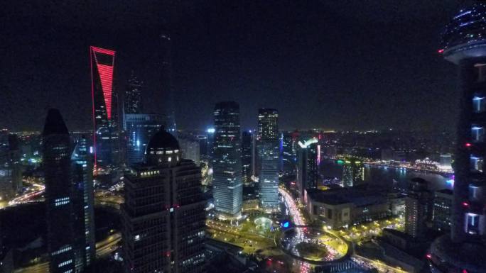 2014年航拍东方明珠平安大厦 环形天桥