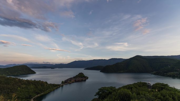 云南四川丽江宣传片泸沽湖日落银河延时摄影