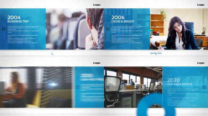 企业业务历史图文展示模版