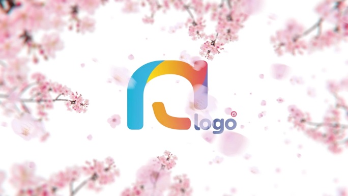 樱花盛开的动画logo展示