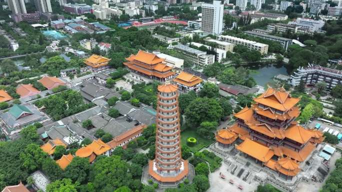 福州 西禅寺 寺庙 城市 航拍 文旅