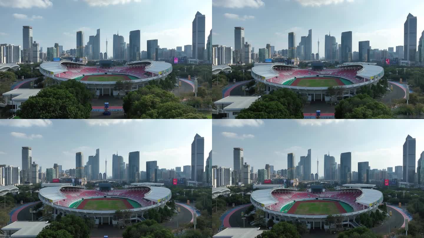 高清实拍广州天河体育中心航拍视频