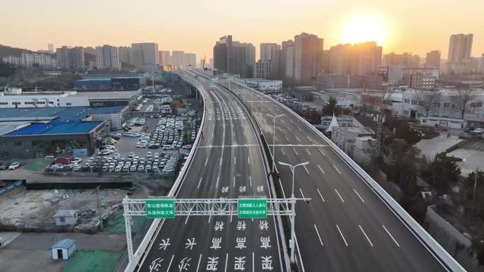 航拍-青岛重庆高架路（开通前一天）