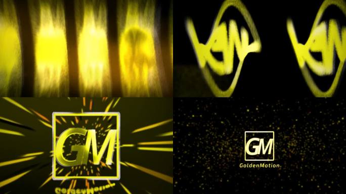 金色粒子射线logo展示