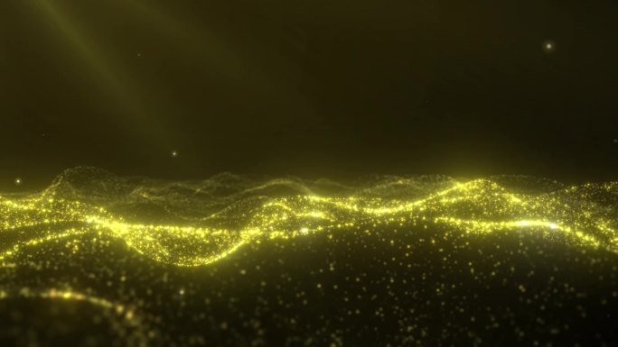 金色粒子海洋波纹散发