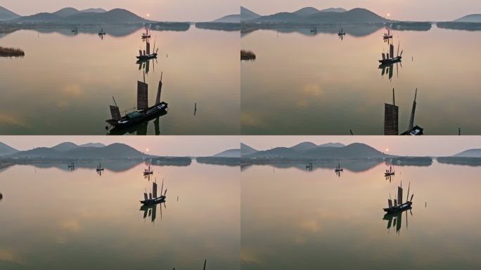 苏州光福太湖下淹湖日落