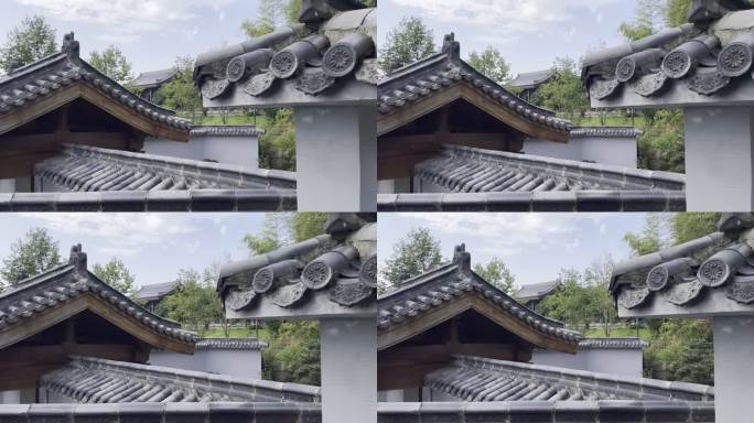 中国古寺庙寺院屋顶瓦片