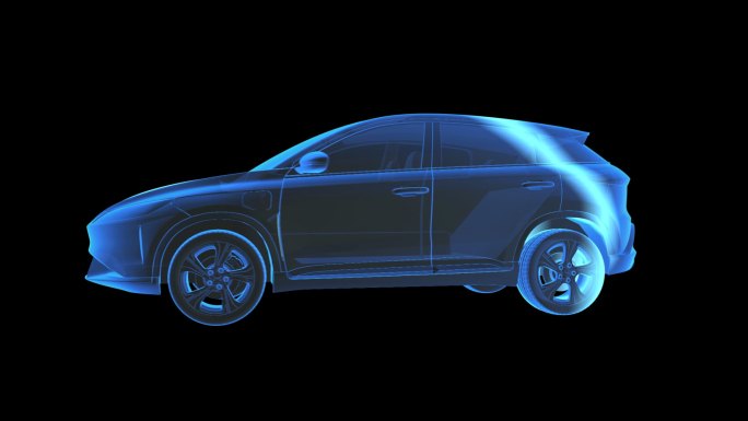 小鹏G3新能源汽车全息蓝色科技通道素材