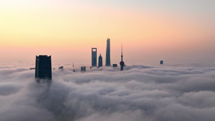 上海日出 上海云海延时 陆家嘴 城市云雾