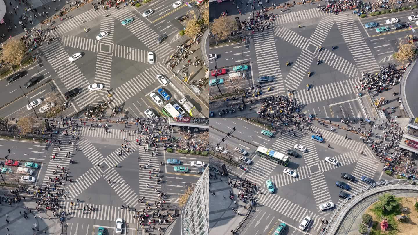 城市街道交叉口的X/无人机视角