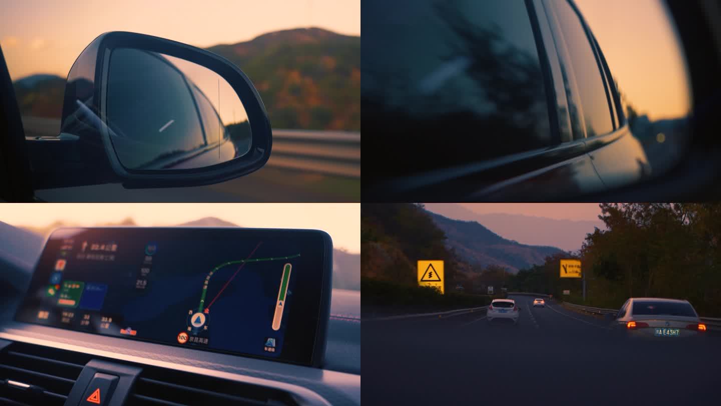 黄昏高速路开车视频素材