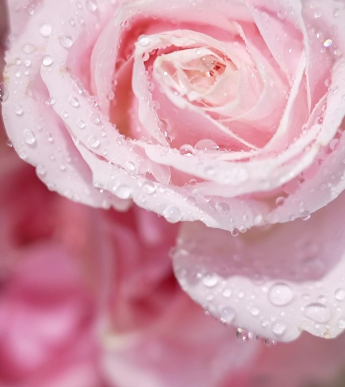 粉色玫瑰扫光水珠高清