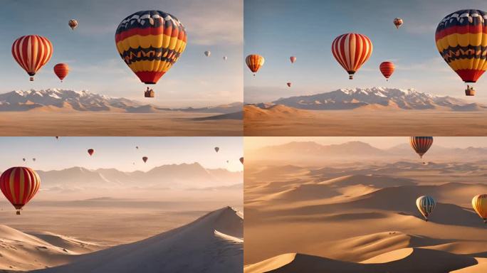 沙漠上空的热气球