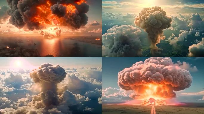 世界大战原子弹氢弹核弹核武器爆炸军事素材