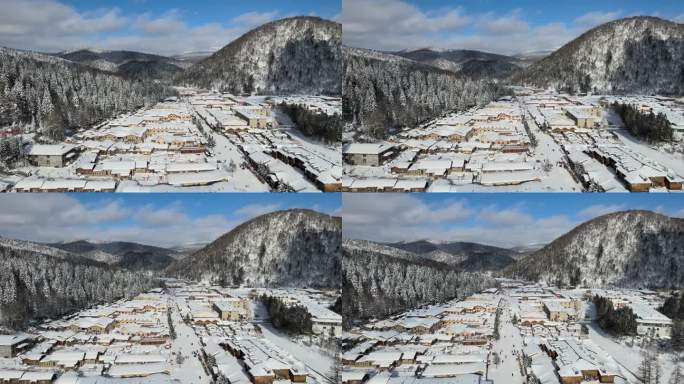 牡丹江 雪乡 街景 航拍 冬季雪景5