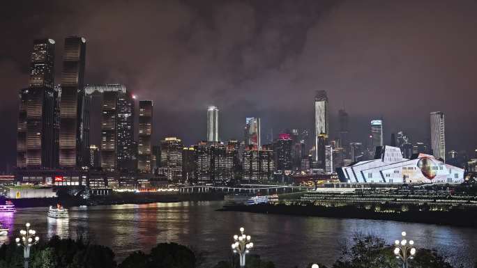 重庆来福士重庆大剧院夜景灯光秀