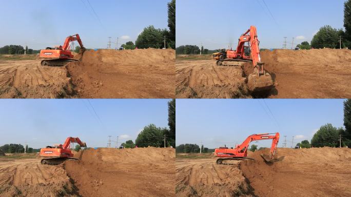 挖掘机 土方施工  工程机械  施工实拍