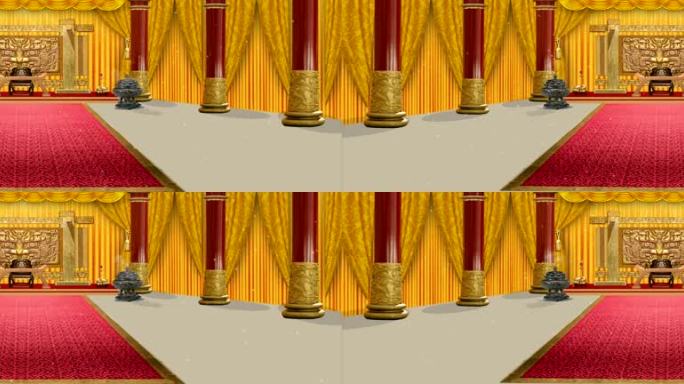 戏曲《霸王别姬》宫殿，有桌椅宽屏视频背景