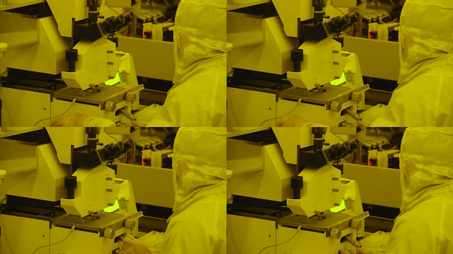 芯片制造LED芯片光刻机人物操作设备黄光