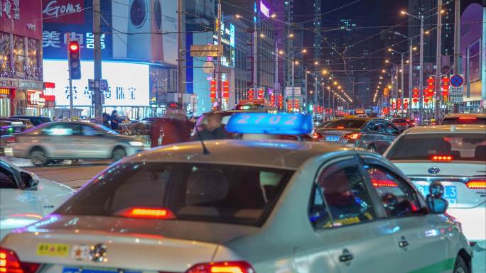 街道 车流 夜景 城市夜景