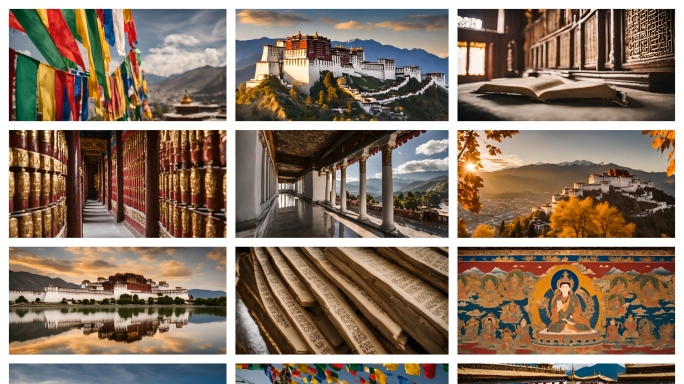 祖国名胜布达拉宫西藏风景非遗拉萨藏族文化