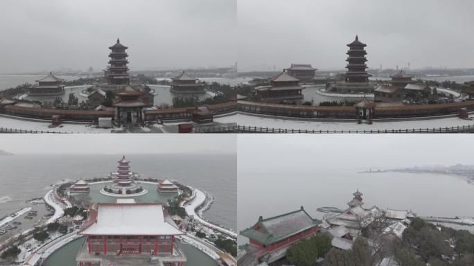 蓬莱雪中航拍