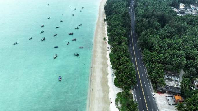 海南琼海孟菜园环岛旅游公路牛奶海