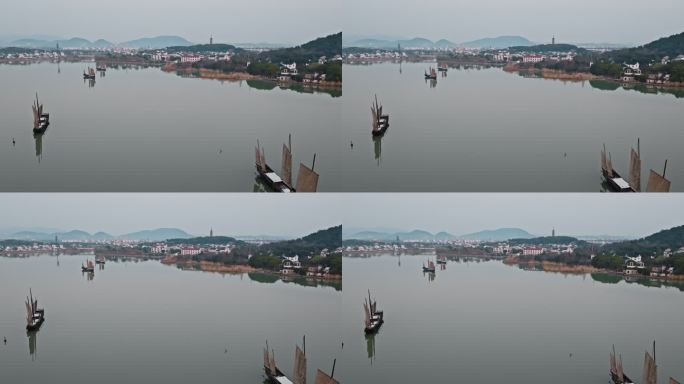 苏州光福太湖下淹湖日落