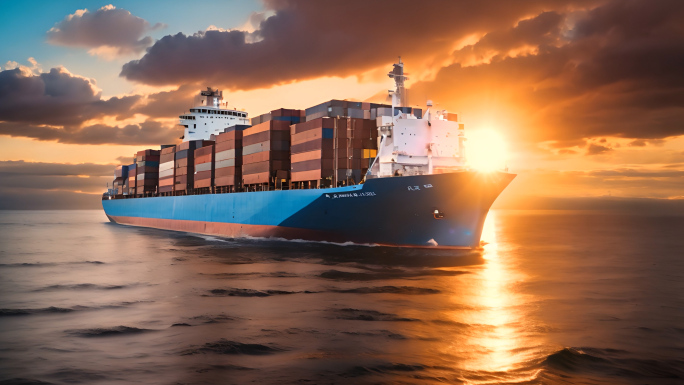 大海货轮集装箱 乘风破浪