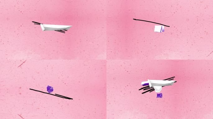 粉紫色剪纸拼贴涂鸦风动态标题素材包
