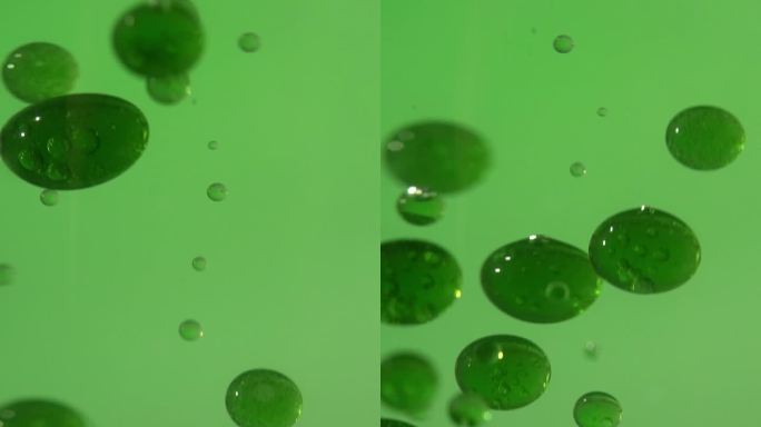 绿色油珠向上浮动高清