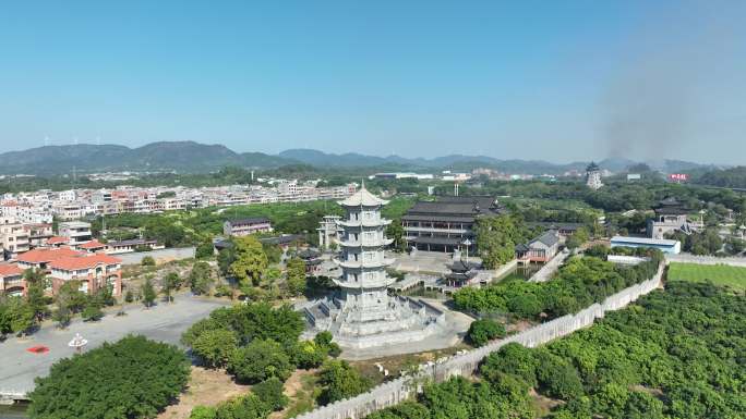 惠来县东港公园航拍广东省揭阳市东港镇风景