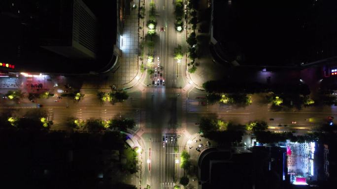 聊城夜景交通航拍